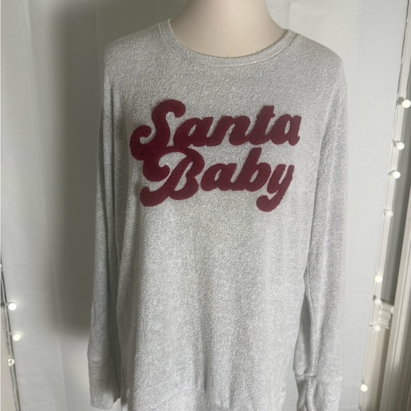 Santa Baby Holiday Sweater Women’s XL Gray Burgundy Lettering Royce Brand - Picture 1 of 6